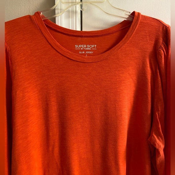 Torrid super soft slub jersey crewneck top orange 2X - Picture 3 of 5
